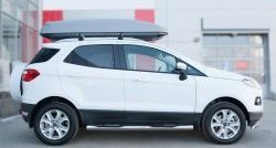 91 999 р. Защита порогов с пластиковыми вставками для ног из круглой трубы диаметром 76 мм Russtal Ford EcoSport дорестайлинг (2013-2019) (Защита порогов с со скосами на торцах (вариант 1))  с доставкой в г. Майкоп. Увеличить фотографию 10