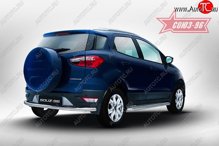 14 264 р. Овальная защита заднего бампера d60 Souz-96 Ford EcoSport дорестайлинг (2013-2019)  с доставкой в г. Майкоп