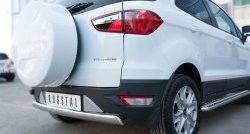 12 999 р. Защита заднего бампера (Ø75x42 мм, нержавейка) Russtal Ford EcoSport дорестайлинг (2013-2019)  с доставкой в г. Майкоп. Увеличить фотографию 2
