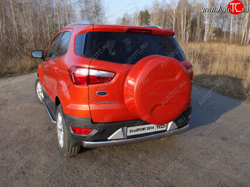 14 899 р. Защита заднего бампера (овальная) ТСС (нержавейка d75х42 мм) Ford EcoSport B515 рестайлинг (2017-2019)  с доставкой в г. Майкоп