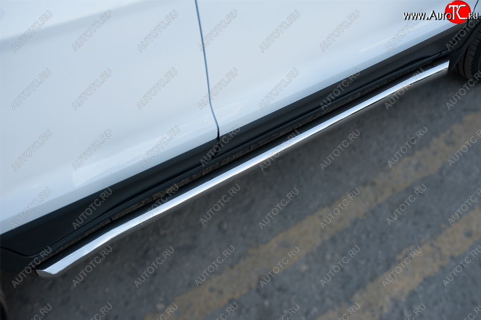 18 799 р. Защита порогов (труба D63 мм) SLITKOFF  Ford EcoSport (2013-2019) дорестайлинг (Защита порогов с заглушками на торцах (вариант 2))  с доставкой в г. Майкоп