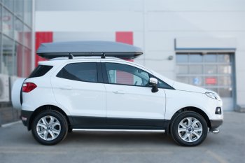 9 999 р. Защита порогов (труба D63 мм) SLITKOFF  Ford EcoSport (2013-2019) дорестайлинг (Защита порогов с закругленными торцами (вариант 3))  с доставкой в г. Майкоп. Увеличить фотографию 2