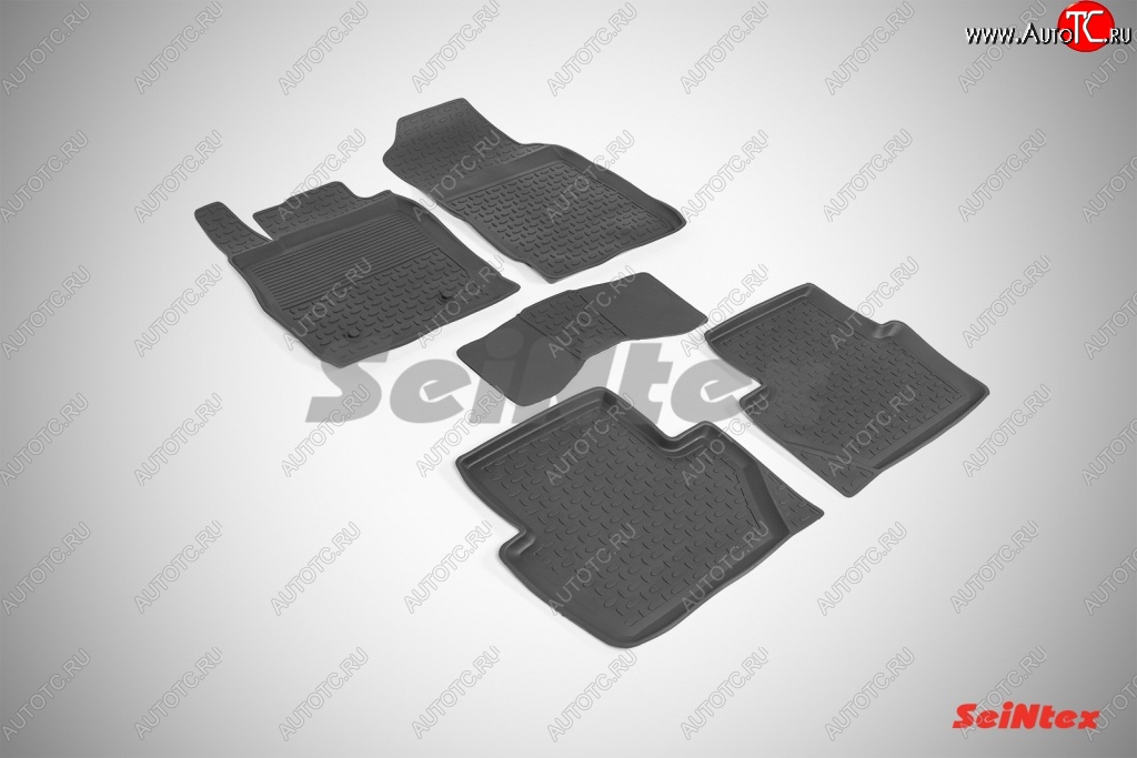 3 099 р. Износостойкие коврики в салон с высоким бортом SeiNtex Premium 4 шт. (резина)  Ford EcoSport (2013-2019) дорестайлинг  с доставкой в г. Майкоп