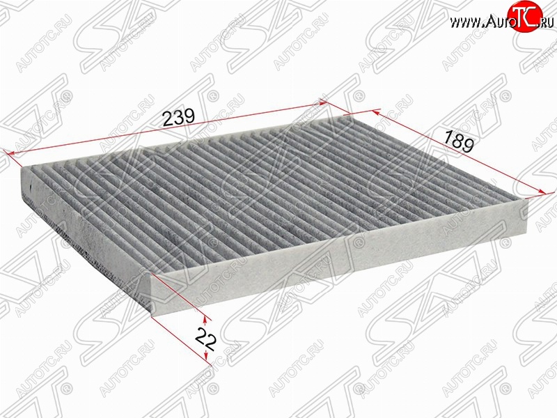 281 р. Фильтр салонный SAT (угольный, 239х189х22 mm)  Ford EcoSport - Fiesta  6  с доставкой в г. Майкоп