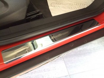2 179 р. Накладки порожков салона INOX Ford EcoSport дорестайлинг (2013-2019) (нержавеющая сталь)  с доставкой в г. Майкоп. Увеличить фотографию 3