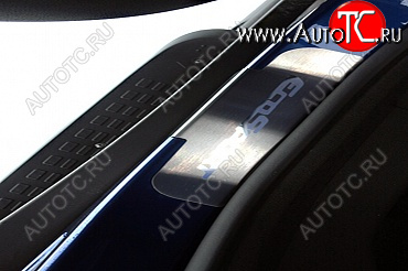 665 р. Накладки на внутренние пороги салона Souz96 (без логотипа) Ford EcoSport дорестайлинг (2013-2019)  с доставкой в г. Майкоп