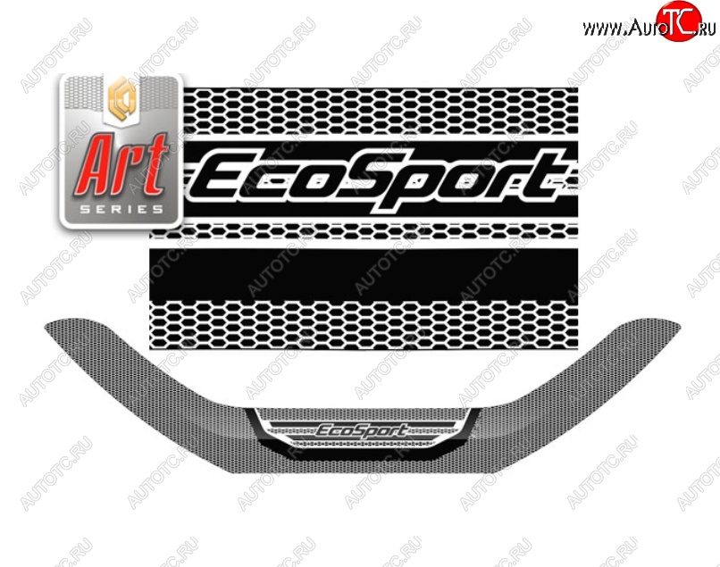 2 399 р. Дефлектора окон CA-Plastic  Ford EcoSport  B515 (2017-2019) рестайлинг (Серия Art белая)  с доставкой в г. Майкоп
