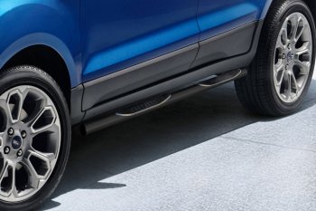 Защита порогов Slitkoff (d76 мм, с проступями) Ford EcoSport B515 рестайлинг (2017-2019)