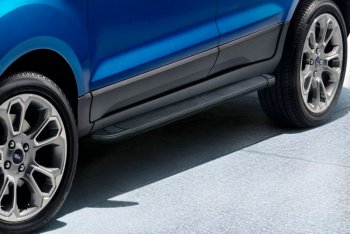 Пороги алюминиевые Slitkoff Ford EcoSport  B515 (2017-2019) рестайлинг (Optima Black )