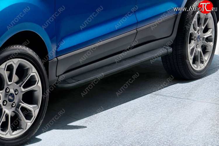 13 099 р. Пороги алюминиевые Slitkoff  Ford EcoSport  B515 (2017-2019) рестайлинг (Optima Black )  с доставкой в г. Майкоп