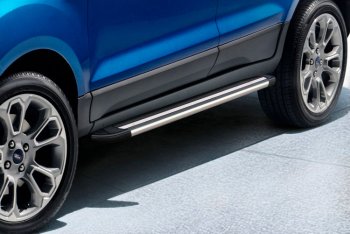 Пороги алюминиевые Slitkoff Ford EcoSport  B515 (2017-2019) рестайлинг (Luxe Black)