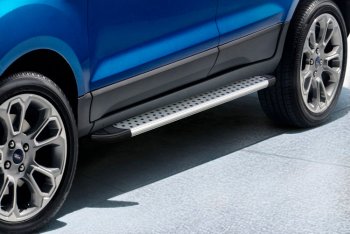 Пороги алюминиевые Slitkoff Ford EcoSport  B515 (2017-2019) рестайлинг (Standart Silver)