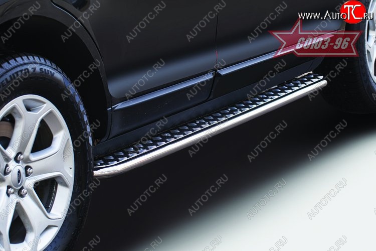 17 099 р. Защита порогов с листом Souz-96 (d42). Ford Edge CD539 дорестайлинг (2015-2018)  с доставкой в г. Майкоп