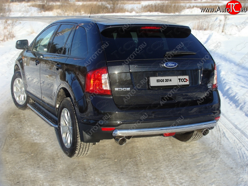 19 849 р. Защита заднего бампера (овальная) ТСС 75х42 мм  Ford Edge  CD539 (2015-2018) дорестайлинг  с доставкой в г. Майкоп