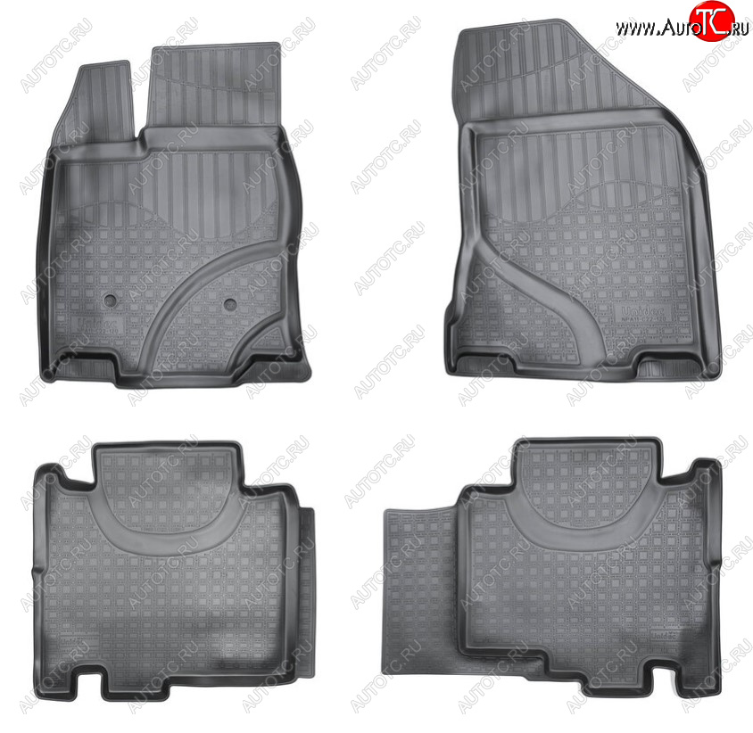 2 679 р. Комплект ковриков в салон Norplast Unidec  Ford Edge  CD539 (2015-2025) дорестайлинг, рестайлинг (Цвет: черный)  с доставкой в г. Майкоп