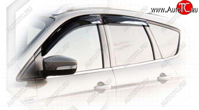 2 099 р. Дефлектора окон CA-Plastiс Ford Escape 3 рестайлинг (2016-2019) (Classic полупрозрачный, Без хром молдингов)  с доставкой в г. Майкоп
