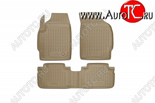 2 599 р. Комплект ковриков салона Element (полиуретан) Ford Escape 2 (2008-2012) (Бежевый)  с доставкой в г. Майкоп