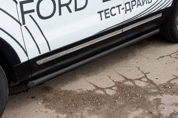 Защита порогов Slitkoff (d76 мм) Ford Explorer U502 1-ый рестайлинг, 5 дв. (2015-2018)