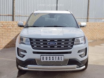 3 689 р. Решетка радиатора Russtal лист Ford Explorer U502 2-ой рестайлинг, 5 дв. (2017-2019) (Неокрашенная)  с доставкой в г. Майкоп. Увеличить фотографию 3
