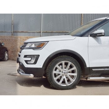 16 949 р. Одинарная защита переднего бампера диаметром 76 мм Ford Explorer U502 2-ой рестайлинг, 5 дв. (2017-2019)  с доставкой в г. Майкоп. Увеличить фотографию 3