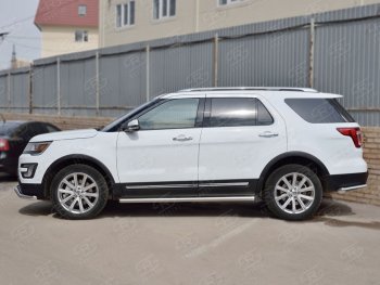 19 999 р. Защита порогов SLITKOFF из круглой трубы диаметром 63 мм SLITKOFF v1  Ford Explorer  U502 (2015-2019) 1-ый рестайлинг, 5 дв., 2-ой рестайлинг, 5 дв.  с доставкой в г. Майкоп. Увеличить фотографию 2