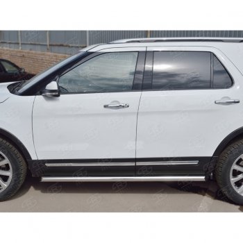 19 999 р. Защита порогов SLITKOFF из круглой трубы диаметром 63 мм SLITKOFF v1  Ford Explorer  U502 (2015-2019) 1-ый рестайлинг, 5 дв., 2-ой рестайлинг, 5 дв.  с доставкой в г. Майкоп. Увеличить фотографию 3
