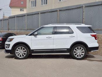 19 999 р. Защита порогов из круглой трубы d63 мм SLITKOFF v3  Ford Explorer  U502 (2015-2019) 1-ый рестайлинг, 5 дв., 2-ой рестайлинг, 5 дв.  с доставкой в г. Майкоп. Увеличить фотографию 2
