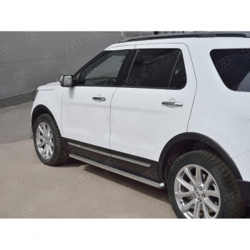 19 999 р. Защита порогов из круглой трубы d63 мм SLITKOFF v3  Ford Explorer  U502 (2015-2019) 1-ый рестайлинг, 5 дв., 2-ой рестайлинг, 5 дв.  с доставкой в г. Майкоп. Увеличить фотографию 3