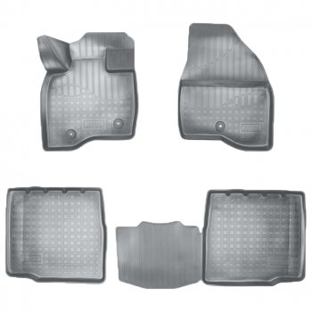 Коврики салонные Noplast (3D, 5 мест) Ford Explorer  U502 (2017-2019) 2-ой рестайлинг, 5 дв. (Серые)