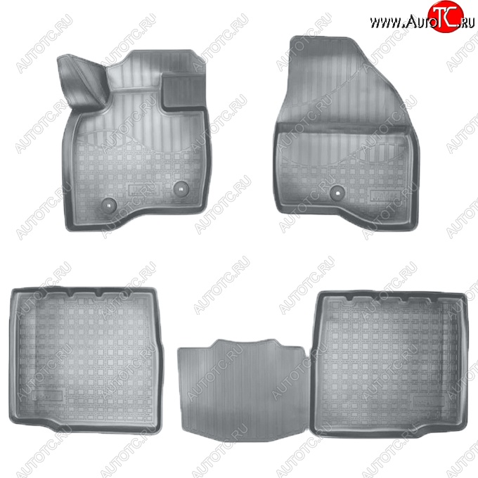 3 199 р. Коврики салонные Noplast (3D, 5 мест)  Ford Explorer  U502 (2017-2019) 2-ой рестайлинг, 5 дв. (Серые)  с доставкой в г. Майкоп