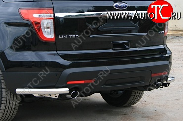 4 049 р. Защита заднего бампера Souz-96 (нержавеющая сталь 60 мм) Ford Explorer U502 дорестайлинг (2010-2016)  с доставкой в г. Майкоп