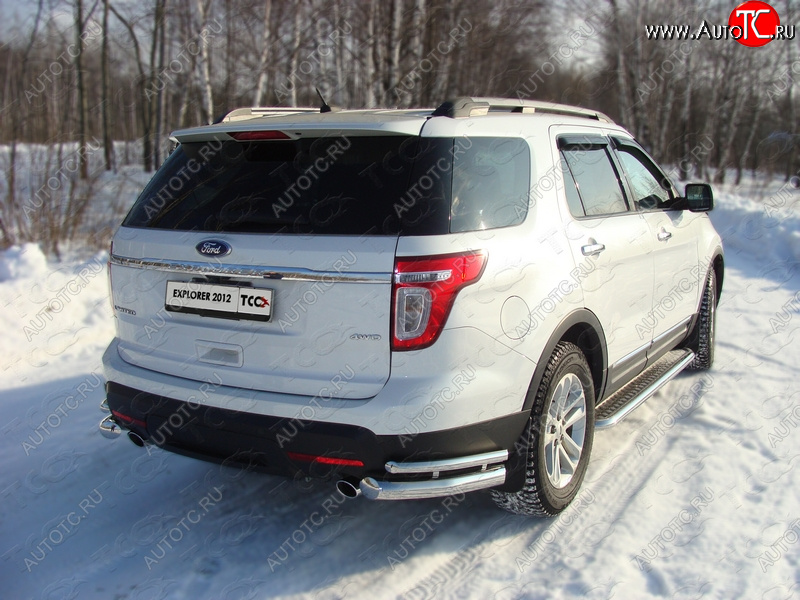 26 499 р. Защита заднего бампера (уголки двойные) ТСС 76,1/42,4 мм Ford Explorer U502 дорестайлинг (2010-2016)  с доставкой в г. Майкоп