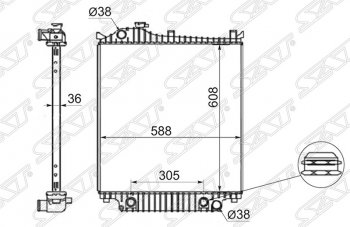Радиатор двигателя SAT (пластинчатый, с кондиционером, АКПП) Ford Explorer U251 5 дв. (2006-2010)