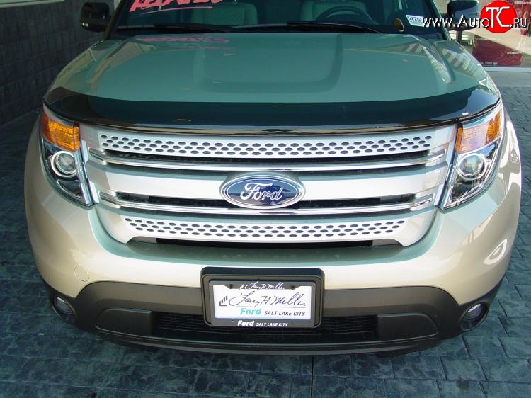5 079 р. Дефлектор капота NovLine Ford Explorer U502 дорестайлинг (2010-2016)  с доставкой в г. Майкоп