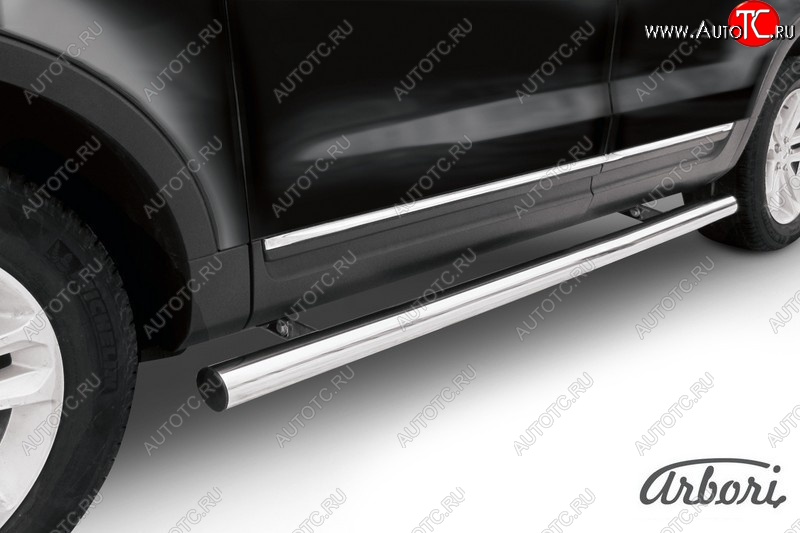 21 509 р. Защита штатных порогов Arbori (нержавейка, d76 mm). Ford Explorer U502 дорестайлинг (2010-2016)  с доставкой в г. Майкоп