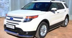 20 349 р. Защита переднего бампера (2 трубыØ76 и 63 мм, нержавейка) SLITKOFF  Ford Explorer  U502 (2010-2016) дорестайлинг  с доставкой в г. Майкоп. Увеличить фотографию 3