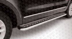 Широкая защита порогов Slitkoff (d57, с листом) Ford Explorer  U502 (2010-2016) дорестайлинг