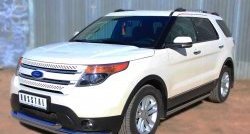 19 999 р. Защита порогов из круглой трубы диаметром 63 мм SLITKOFF  Ford Explorer  U502 (2010-2016) дорестайлинг  с доставкой в г. Майкоп. Увеличить фотографию 4