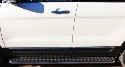 24 649 р. Широкая защита порогов SLITKOFF Ford Explorer U502 дорестайлинг (2010-2016)  с доставкой в г. Майкоп. Увеличить фотографию 2