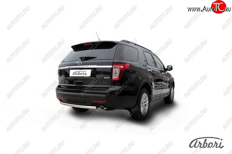 13 724 р. Защита заднего бампера Arbori (нержавейка, 1 труба d57 mm). Ford Explorer U502 дорестайлинг (2010-2016)  с доставкой в г. Майкоп