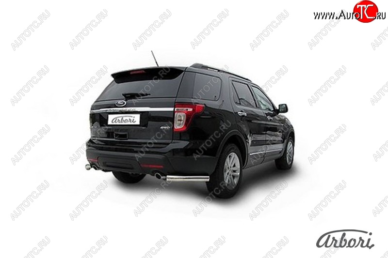 16 109 р. Защита заднего бампера Arbori (уголки, нержавейка, 1 труба d76 mm). Ford Explorer U502 дорестайлинг (2010-2016)  с доставкой в г. Майкоп