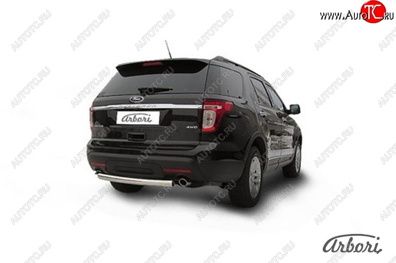 12 509 р. Защита заднего бампера Arbori (нержавейка, 1 труба d76 mm). Ford Explorer U502 дорестайлинг (2010-2016)  с доставкой в г. Майкоп