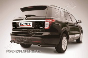 Защита заднего бампера из уголков d76 Slitkoff Ford Explorer  U502 (2010-2016) дорестайлинг