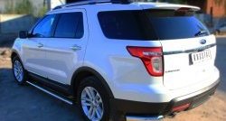 19 999 р. Защита заднего бампера (Ø76 мм уголки, нержавейка) SLITKOFF  Ford Explorer  U502 (2010-2016) дорестайлинг  с доставкой в г. Майкоп. Увеличить фотографию 3