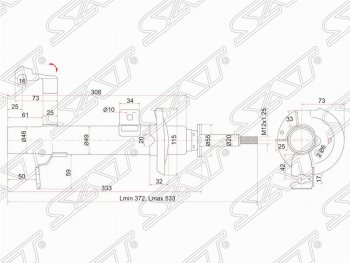 Правый амортизатор передний SAT Ford Fusion 1 хэтчбэк дорестайлинг (2002-2005)
