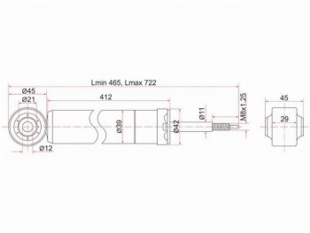 Амортизатор задний SAT (LH=RH) Ford Fiesta  5 (2001-2008), Ford Fusion  1 (2002-2012), Mazda Demio  2 DY (2002-2007), Mazda Verisa  DC (2004-2015)