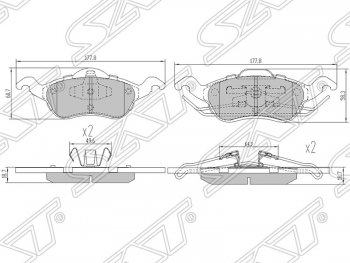 Колодки тормозные SAT (передние) Ford Focus 1 хэтчбэк 3 дв. дорестайлинг (1998-2002)