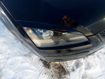 679 р. Реснички на фары Style Ford Focus 2  седан дорестайлинг (2004-2008) (Неокрашенные)  с доставкой в г. Майкоп. Увеличить фотографию 3