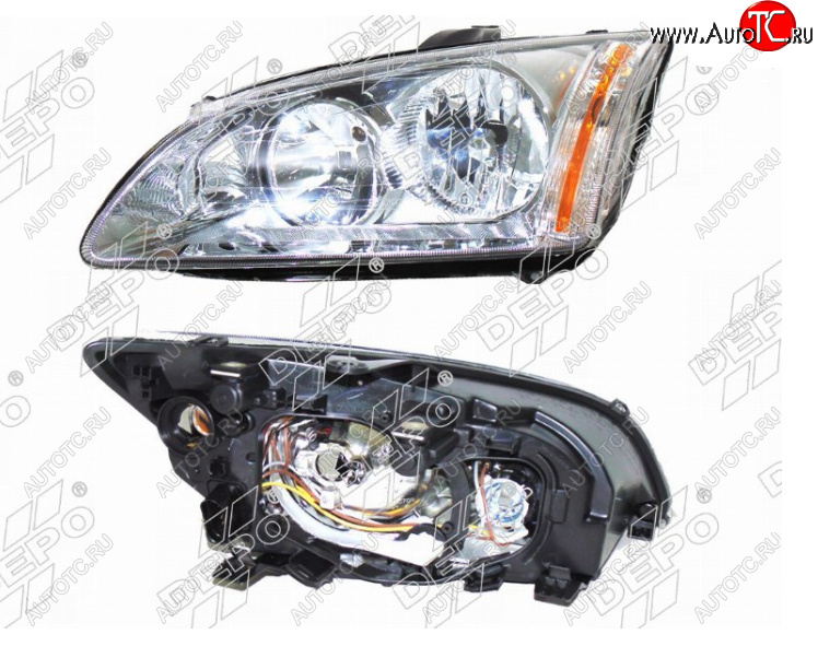 10 299 р. Левая фара (хром) DEPO Ford Focus 2 универсал дорестайлинг (2004-2008)  с доставкой в г. Майкоп