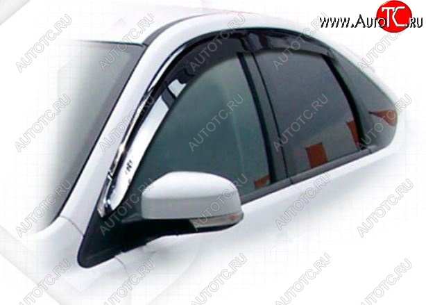 1 999 р. Дефлектора окон CA-Plastic Ford Focus 2 хэтчбэк 5 дв. дорестайлинг (2004-2008) (Classic полупрозрачный, Без хром.молдинга)  с доставкой в г. Майкоп